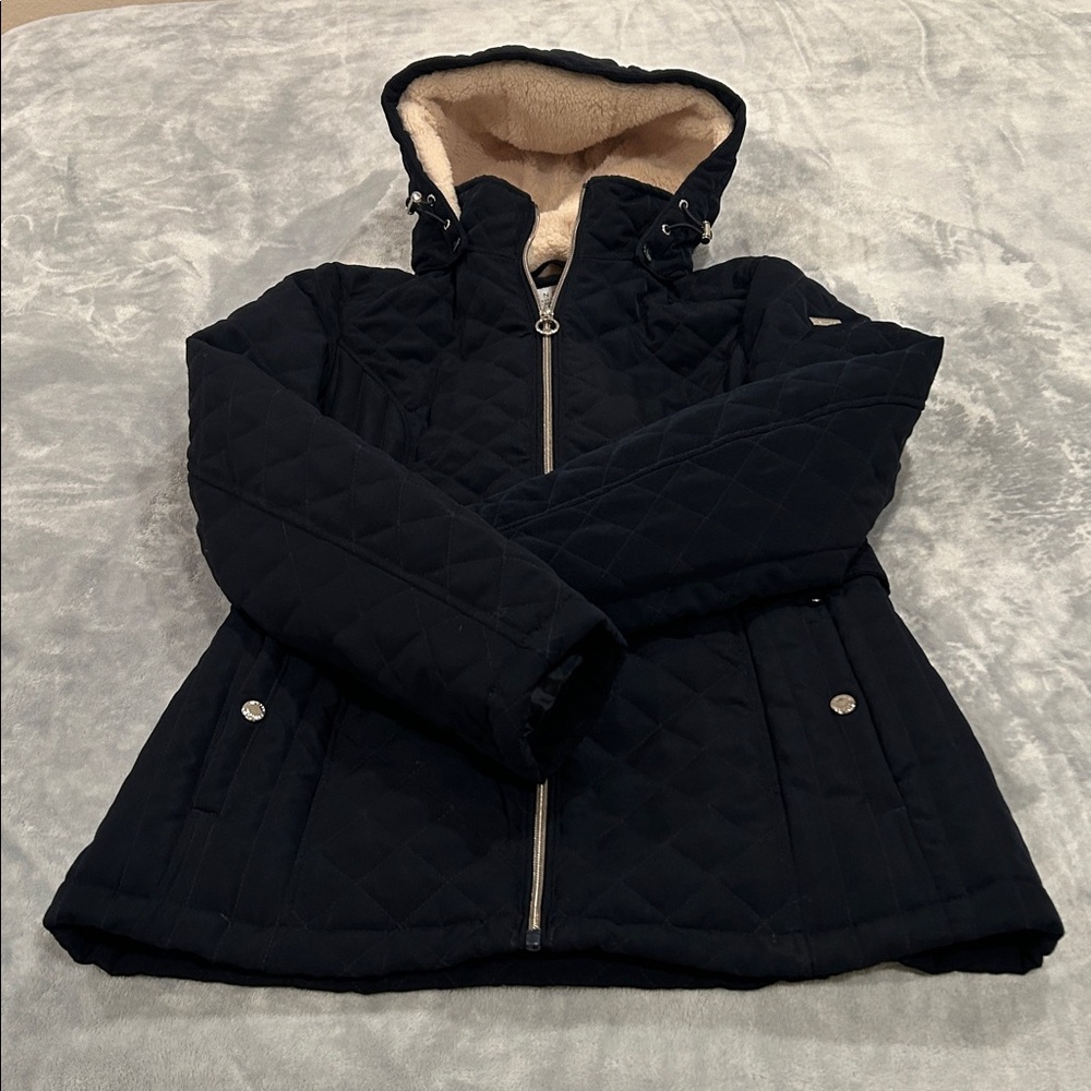 Laundry Women Quilted Black Jacket with Hood
